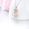 wholesale 925 Sterling Silver Snake & Rose Flower Pendant Necklaces Gifts for Women Girls-0-2