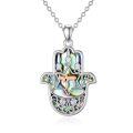 wholesale 925 Sterling Silver Hamsa Pendant With Mother Of Pearl And Rose Gold Accent Design-0-0
