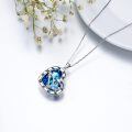 wholesale 925 Sterling Silver Blue Crystal Heart Zodiac Constellation Pendant Necklace-0-4