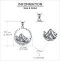 wholesale 925 Sterling Silver Mountain Peak Circle Pendant Necklace for Women Girls Nature Inspired s 45cm Chain Length-0-2