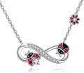 wholesale 925 Sterling Silver Infinity Ladybug Flower Charm Necklace for Women-0-0