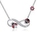 wholesale 925 Sterling Silver Infinity Ladybug Flower Charm Necklace for Women-0-0
