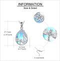 wholesale 925 Sterling Silver Teardrop Blue Opal Dragonfly Pendant Necklace for Women Girls  45cm Chain Length-0-4