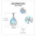 wholesale 925 Sterling Silver Teardrop Blue Opal Dragonfly Pendant Necklace for Women Girls  45cm Chain Length-0-4