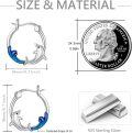 wholesale 925 Sterling Silver Blue Enamel Dolphin Wave Hoop Earrings for Women-0-4