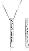 wholesale 925 Sterling Silver Inspirational Engraved Message Vertical Bar Necklace for Women Gifts-0-0