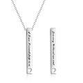 wholesale 925 Sterling Silver Vertical Bar Pendant Necklace Engraved True Friendship Heart Cutout For Women-0-0