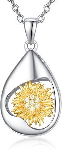wholesale 925 Sterling Silver Sunflower Pendant Necklace for Women-F-Sunflower
