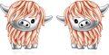 wholesale 925 Sterling Silver Highland Cow Stud Earrings Animal  for Women Girls-0-0