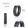 wholesale 925 Sterling Silver Black Shell Inlay Square Hoop Earrings Wholesale Punk Gothic Jewelry for Women and Men-0-1