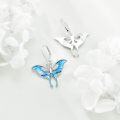 wholesale 925 Sterling Silver Blue Luna Moth Drop Earrings-0-2