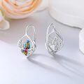 wholesale 925 Sterling Silver Hypoallergenic Colorful Bird Dangle Earrings-0-1