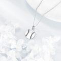 wholesale 925 Sterling Silver Baseball Cross Charm Pendant Necklace Sports Gift for Women-0-3