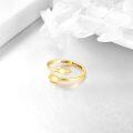 wholesale 18K Gold Plated Hand Shape Open Adjustable Ring with Just Breathe Engraving - Valentines Day Gifts for Her-0-4