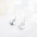 wholesale 925 Sterling Silver Turquoise Anchor Dangle Drop Earrings for Women - Nautical Beach Jewelry-0-1