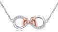 wholesale 925 Sterling Silver CZ Infinity Elephant Love Heart Pendant Necklace for Women-0-0