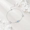 wholesale 925 Sterling Silver Blue Opal Shell Starfish Anklet Jewelry for Women Girls-0-3
