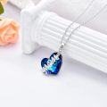 wholesale 925 Sterling Silver Mom Heart Pendant Necklace with Cubic Zirconia and Engraved Message - 43cm Chain Length-0-2