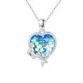 wholesale 925 Sterling Silver Mermaid Scales Heart-Shaped Pendant Necklace for Women - Valentine's Day Gifts-0-0