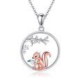 wholesale 925 Sterling Silver Squirrel Pendant Necklace Nature Animal Charm Gift for Women Girls-0-0