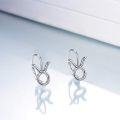 wholesale 925 Sterling Silver Rabbit Shape Zodiac Sign Leverback Dangle Earrings-0-1