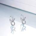 wholesale 925 Sterling Silver Rabbit Shape Zodiac Sign Leverback Dangle Earrings-0-1