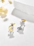 wholesale 925 Sterling Silver Boxer Dog Stud Earrings for Women - Puppy  for Dog Moms & Pet Lovers-0-1