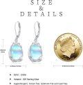wholesale 925 Sterling Silver Rainbow Moonstone Teardrop Dangle Earring with Filigree Leverback Closure (Hypoallergenic)-0-5
