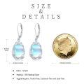 wholesale 925 Sterling Silver Pear Shape Blue Moonstone Earrings-0-5