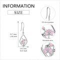 wholesale 925 Sterling Silver Pink Enamel Teardrop Floral Earrings with Lotus and Lily Design-0-4