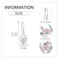 wholesale 925 Sterling Silver Pink Enamel Lotus Flower Teardrop Drop Earrings For Women-0-4
