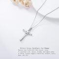 wholesale  Sterling Silver Birthstone Cross Necklace for Women Fine Jewelry Gift -0-3