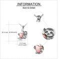 wholesale 925 Sterling Silver Sloth Holding Pink Heart Keepsake Pendant Memorial Jewelry with Funnel and Keychain-0-3