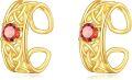 wholesale 14K Gold Celtic Knot Red Crystal Studs Non-Piercing Cartilage Hoop Earring for Women-0-0