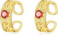 wholesale 14K Gold Celtic Knot Red Crystal Studs Non-Piercing Cartilage Hoop Earring for Women-Celtic Knot