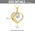 wholesale 14K Gold Heart-Shaped Pendant Necklace with Cubic Zirconia Stones - 18 Inches Chain Length-0-3