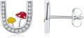wholesale 925 Sterling Silver Red & Yellow Enamel Crystal Mushroom Stud Earrings for Women-0-0