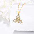 wholesale 14K Gold Diamond Celtic Triquetra Trinity Knot Pendant Necklace-0-2