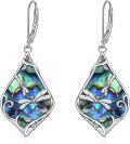 wholesale 925 Sterling Silver Abalone Shell Dragonfly Teardrop Dangle Earrings-0-0