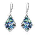 wholesale 925 Sterling Silver Abalone Dragonfly Drop Earrings-0-0