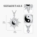 wholesale 925 Sterling Silver Yin Yang Pendant with Sun and Flames Necklace for Women & Men-0-4