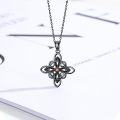 wholesale 925 Sterling Silver Black Onyx Celtic Knot Pendant Necklace Witch's Knot Jewelry for Women Gifts-0-2