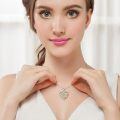 wholesale 925 Sterling Silver Double Heart Pendant Necklace with Gold Accents and Cubic Zirconias-0-1