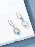 wholesale 925 Sterling Silver Turquoise Horseshoe Earrings for Women - Western Cowgirl Jewelry, Hypoallergenic Lucky Gift-0-2