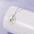 wholesale 925 Sterling Silver Round Disc with Gold Plated Geometric Shape Inspirational Quote Pendant Necklace for Women's Graduation Gifts-0-1