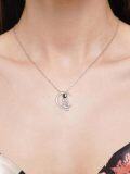 wholesale 925 Sterling Silver Love on the Moon Family Pendant Necklace for Mom and Daughter Gifts-0-5