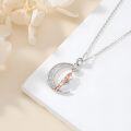 wholesale 925 Sterling Silver Crescent Moon & Star with Saxophone Charm Necklace for Women-0-2