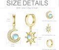 wholesale 925 Sterling Silver Blue Moonstone Sun & Crescent Moon Drop Hoop Earrings-0-3