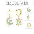 wholesale 925 Sterling Silver Blue Moonstone Sun & Crescent Moon Drop Hoop Earrings-0-3