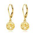 wholesale 14K Gold Sun & Moon Filigree Teardrop Dangle Leverback Earrings-0-0